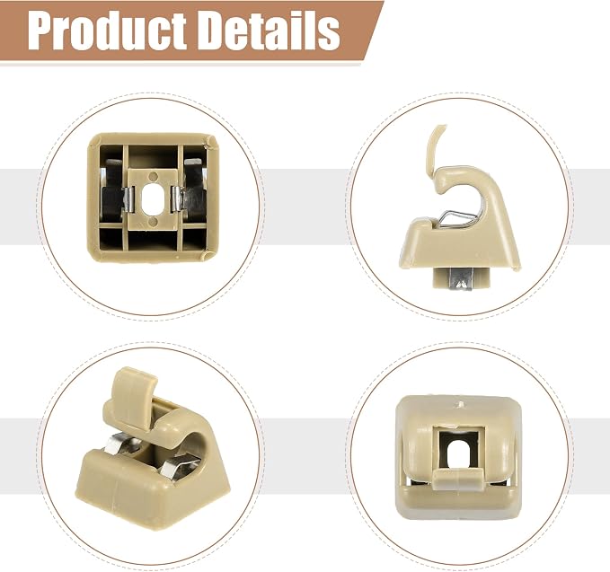 uxcell 2pcs Sun Visor Support Clip Retainer for Mercedes-Benz W201 190 Class 1982-1993 No.A12681000128412 Sun Visor Support Clip Holder Bracket Hanger Plastic Beige Anti Vibration