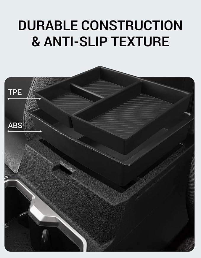 Ecarzo 3PCS Center Console Organizer for 2024 2025 2026 Toyota Tacoma Armrest Hidden Storage Box, Maximize Space & Reduce Clutter, Tacoma Interior Accessories
