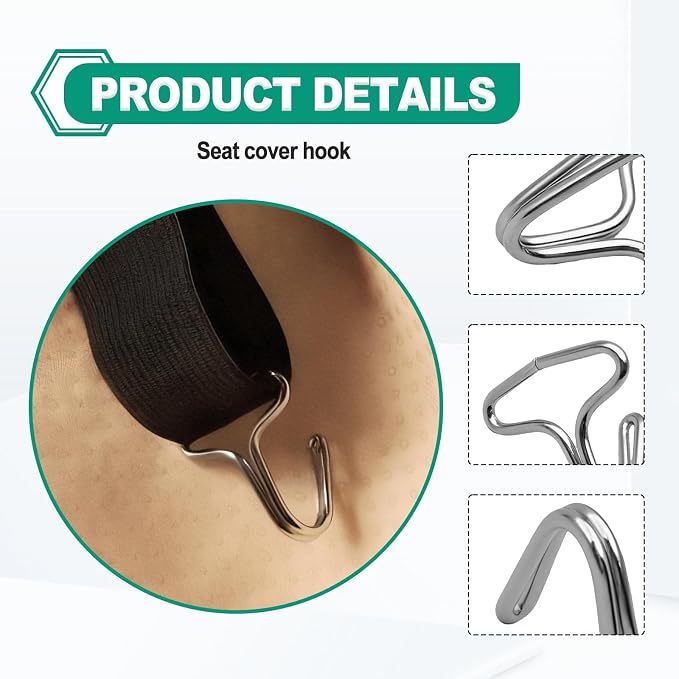 20 Pieces Car Seat Cover Hooks Metal Locking Clips and Fasteners for Car Seat Cushion Mat Dog Car Seat Cover Seat Protector Pad - Heavy Duty Replacement Accessories