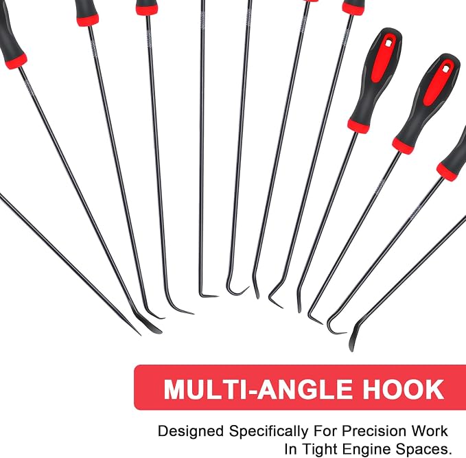 Keze 12 Pcs Pick and Hook Tool Set Includes Long & Mini Precision Pick Tool Kit for Car Auto Oil Seal/O-Ring Seal Gasket Pick Hooks Puller Remove