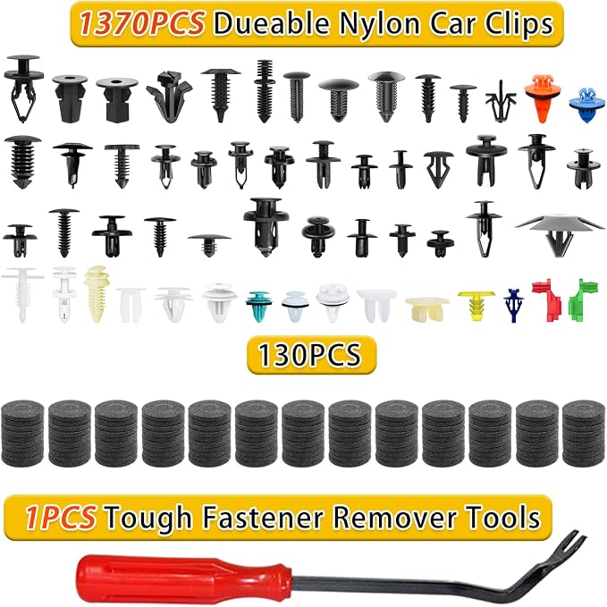 Car Retainer Clips 1501 PCS, 55 Sizes Car Panel Trim Clips Kits, Auto Push Fasteners for Ford GM Toyota Honda Chrysler BMW Benz Nissan Subaru Mazda Chevy GMC