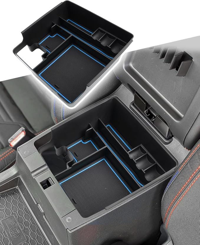 CDEFG 2022 2023 Ni*ssan Frontier SR5, SR5 S, SV, Midnight Edition, Pro-X and Pro-4X Center Console Organizer Tray Armrest Storage Box Insert (blue)
