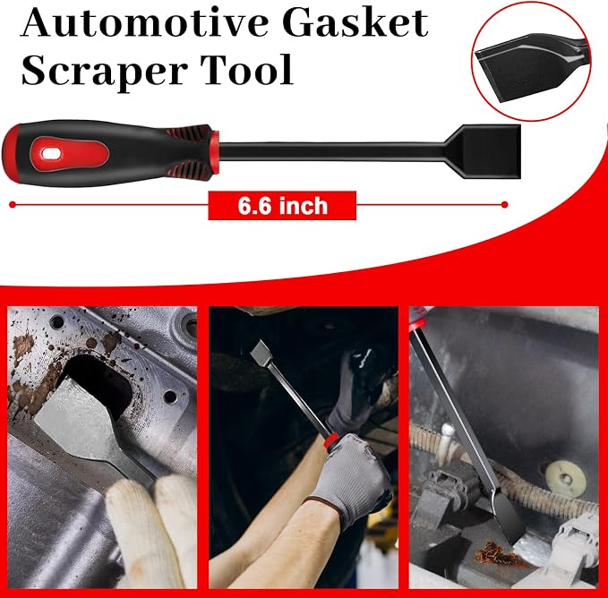 DOAHO 17Pcs Mechanic Hook and Pick Tool Set & Car Trim Removal Kit with Fastener Clip Pliers,Rivet Puller,Magnetic Pickup,Gasket Scraper,Non-Scratch Plastic Pry Tools for Automotive Repair-Red