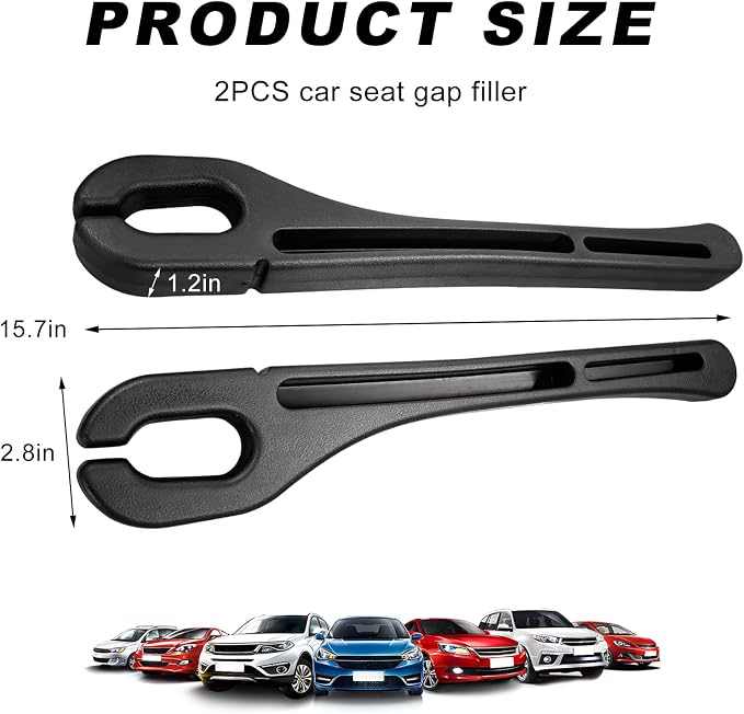 2 PCS Car Seat Gap Filler, Multifunctional Side Seat Gap Stopper Organizer with Phone Holder, Automotive Crevice Blocker Plug Between Seats Console to Prevent Dropping (Black)