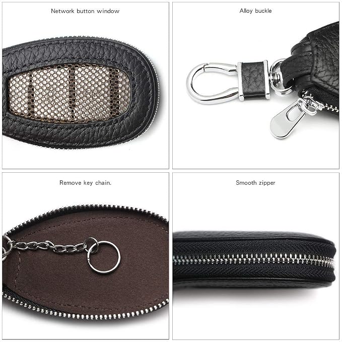 Universal Premium Car Key Fob Case Genuine Leather Car Smart Key fob Holder for Remote Key Fob