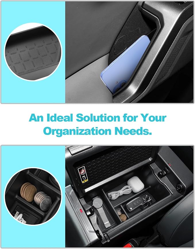 CDEFG 5Pcs for 2026 Toyota RAV4 Center Console Organizer Tray for 2026 Toyota RAV4 (LE/XSE/SE/XLE Premium/Woodland/XSE/Limited) Accessories Side Door Trash Can Storage Box | ABS Material