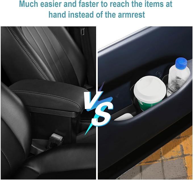 CDEFG 4Pcs for 2026 Hyundai Palisade Center Console Door Handle Pockets for 2026 Hyundai Palisade Accessory Trash Can Door Storage Holder Anti Slip Mat TPE Storage Box