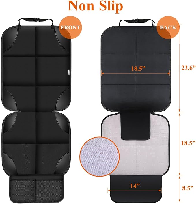 Meolsaek Kick Mats Back Seat Protector, Waterproof Oxford Seat Back Protector, Car Seat Back Protector for Kids, Back of Seat Protector for Kids Feet Car Seat (Black D -1 Set)