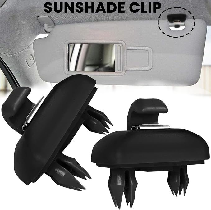 2 PCS Sun Visor Clips, Inner Sun Visor Hook Clips Compatible with Audi TT, A1, A3, A4, A5, Q3, Q5, RS3, RS4, RS5, Replacement Part 8U0857562A (Black)