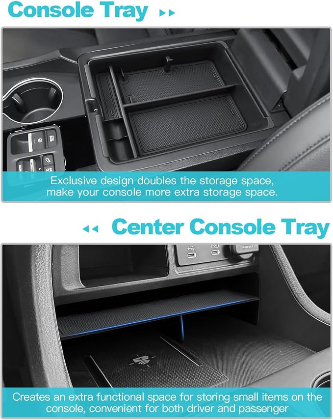 CDEFG 2Pcs for 2026 Honda Passport Center Console Organizer Tray, for 2026 Honda Passport (RTL/TrailSport Elite/TrailSport) Accessories Middle Console Armrest Storage Box