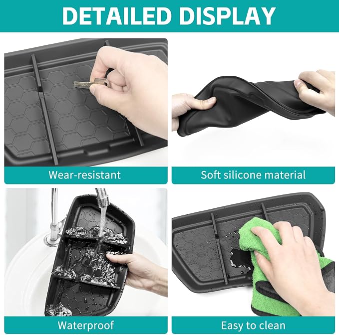 Center Console Organizer Compatible with 2022-2024 Nissan Frontier S/SV/Pro-X/Pro-4X/SL Accessories (NOT FIT 2025 2026), Dashboard Insert Tray Storage Box with Phone Holder Dash Organizer