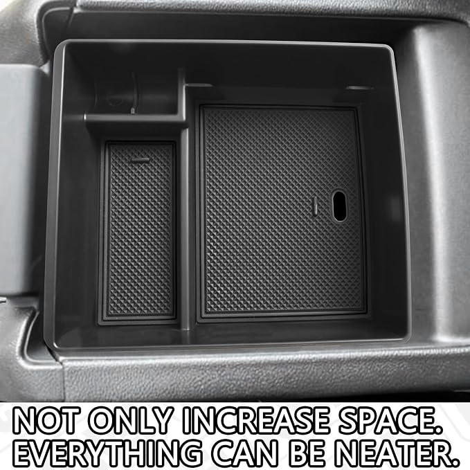 HGWEI Compatible with GMC Acadia Center Console Organizer 2017-2019 2020 2021 2022 2023 Acadia SL SLE SLT Denali AT4 Interior Accessories, ABS Armrest Storage Box Insert Tray, Black