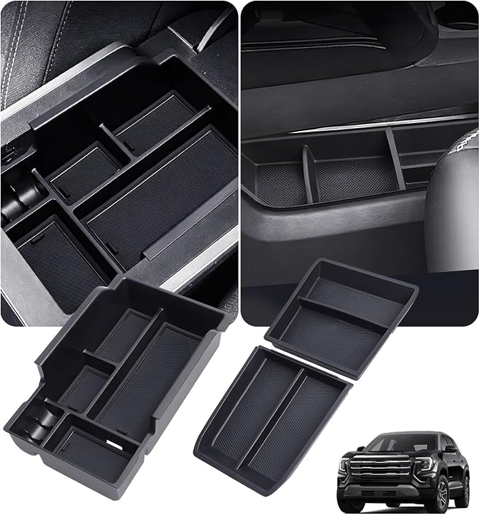 Center Console Organizer Tray Storage Box for GMC Terrain 2026 2025, Interior Accessories Lower Insert Tray Storage Box for 2025-2026 Terrain, Black