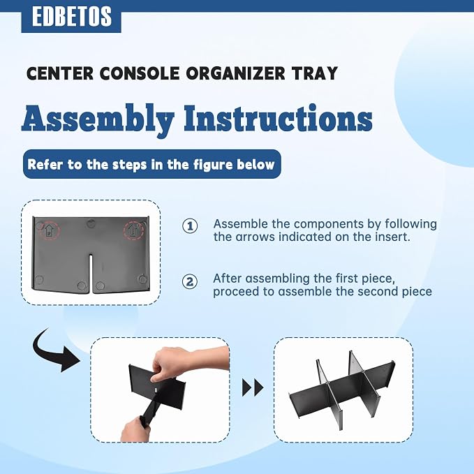 EDBETOS Center Console Divider Organizer Compatible with 2023 2024 2025 2026 Honda CRV Accessories LX/EX/EX-L/Sport Hybrid/Sport Touring Hybrid Armrest Secondary Insert Storage, Can Used w/Upper Tray