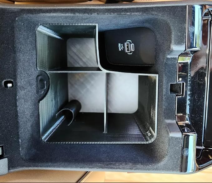 Center Console Armrest Organizer Compatible with 2022-2025 Jeep Grand Cherokee With Factory USB (Compatible with Factory USB (Rear Entertainment Package))