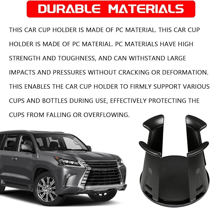 2PCS Car Cup Holders Insert, Cup Holder Adapter for Car, Self-Adhesive Adaptive Clamp Arm, Wiggle-Free Automotive Cups Holder Expander for Water Bottles/Drinks, Universal for SUV Sedan Truck