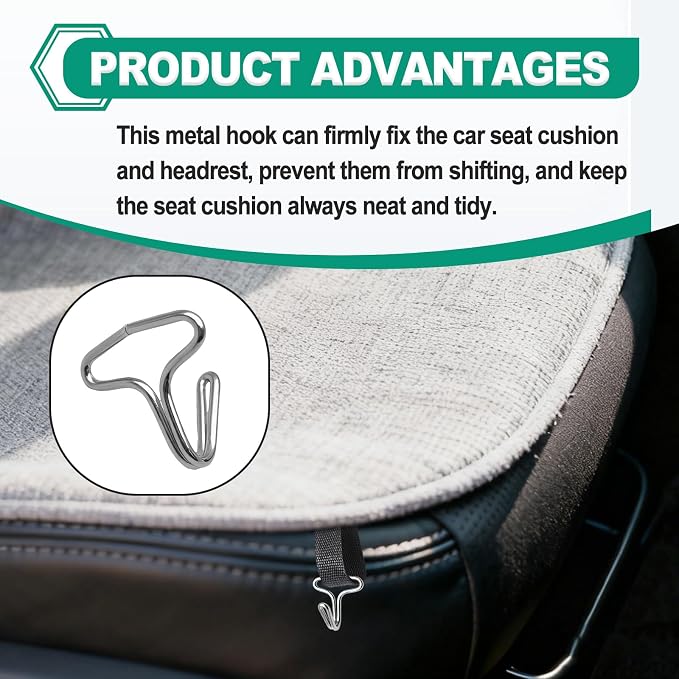20 Pieces Car Seat Cover Hooks Metal Locking Clips and Fasteners for Car Seat Cushion Mat Dog Car Seat Cover Seat Protector Pad - Heavy Duty Replacement Accessories