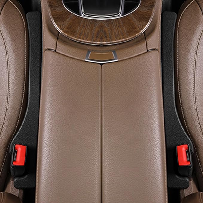 2 Pack Car Seat Gap Filler Car Seat Gap Interior Universal Fit PU Leather Car Seat Gap Plug for Filling Gaps Between Seats and Consoles Stop Things from Dropping