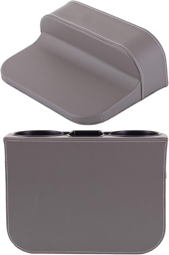 Car Seat Organizer Cup Drink Holders,Multifunctional Gap Filler Storage Box,Insert Organization Helps Reduce Distracted Driving&Holds phone Mount Mug Bottle Cellphones Coasters Wallet Cards (XBD-Gray)
