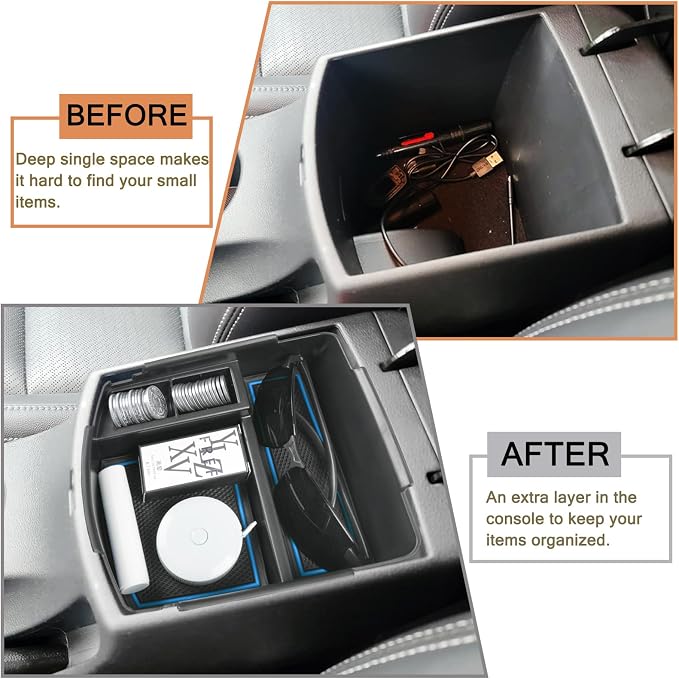 HGWEI Center Console Tray Organizer Compatible with Kia Seltos 2020 2021 2022 2023 2024 2025 2026 Accessories, Middle Armrest Insert Container ABS Secondary Storage Box, Blue