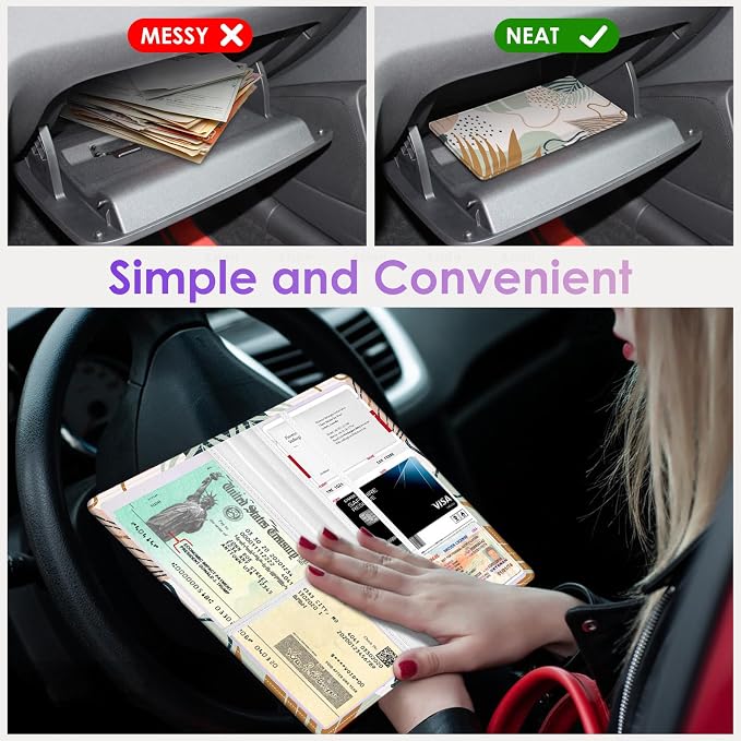 Car Registration and Insurance Holder，Colour Patterns Men Women Car License Document Registration and Insurance Card Holder