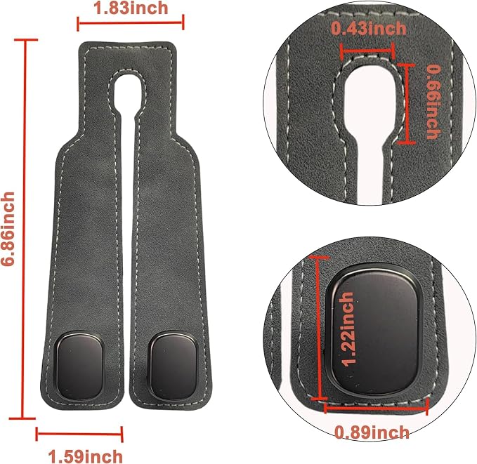 Amelity Universal Car Headrest Hooks, Women’s Car Interior Accessories for Purses Handbags Grocery & Backpacks, Gray 4 Pack