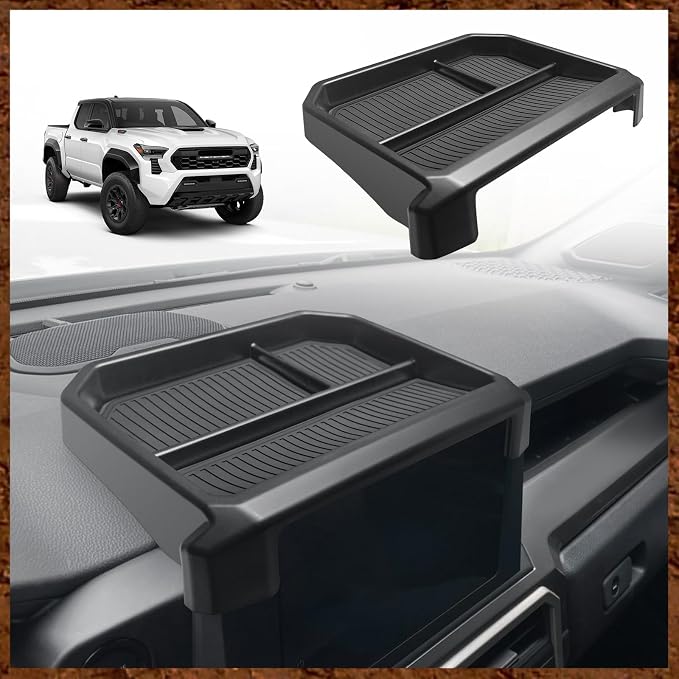 Muslogy Dashboard Storage Box Compatible with 2024-2026 Tacoma&2025 2026 4Runner Accessories Center Console Organizer w/8-inch Screen for SR SR5 TRD PreRunner TRD Sport Off-Road Pro Trailhunter(Black)