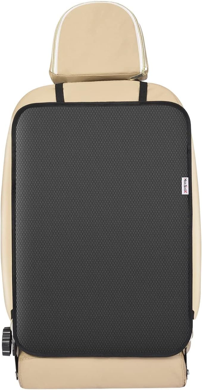Meolsaek Kick Mats Back Seat Protector, Waterproof Oxford Seat Back Protector, Car Seat Back Protector for Kids, Back of Seat Protector for Kids Feet Car Seat (Black A -1pc)