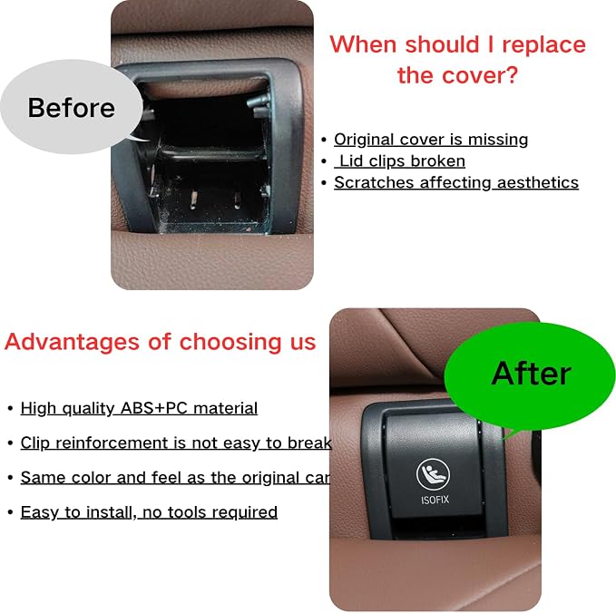 for BMW X5 G05 Child Seat Anchor Cover,ISOFIX Cover Rear Seat Latch Anchor Safety Belt Hook Buckle Cover Replacement for BMW X5 G05 2019-2025 52207499794 52207942147 1pcs