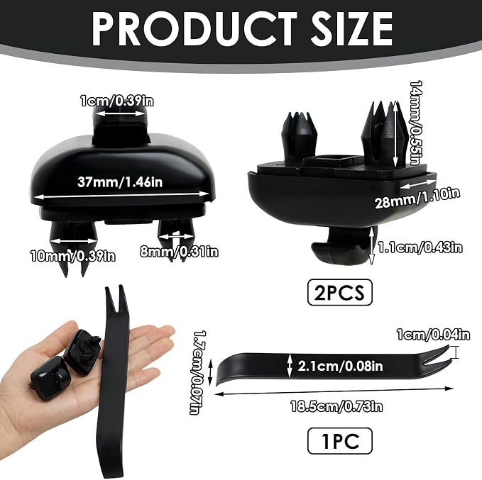 2015 Q5 Sun Visor Clip Replacement Compatible with Audi, Sunvisor Inner Clips for A1 A3 A4 A5 A6 Q3 Q5 S3 S4 S5 TT, ABS Construction Interior Sunscreen Holder Hook, OEM #8U0857562A (Black)