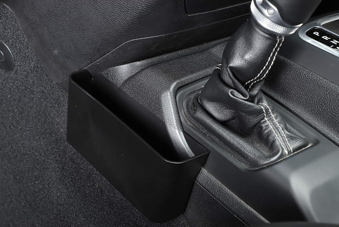 YOCTM Gear Shifter Console Side Storage Box Compatible with 2018-2025 Jeep Wrangler JL JLU Rubicon Sport Sahara Gladiator JT Shifter Side Tray Interior Accessories Black Fits 4Door