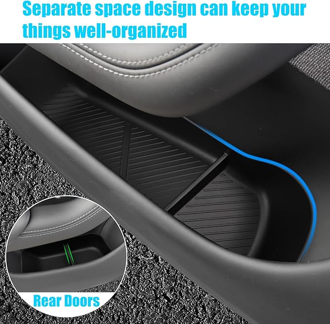 Jaronx Compatible with 2021-2026 Tesla Model S Door Side Organizer, 4PCS Front Rear Doors Pockets Inserts Storage Tray for Tesla Model S Accessories 2021 2022 2023 2024 2025 2026