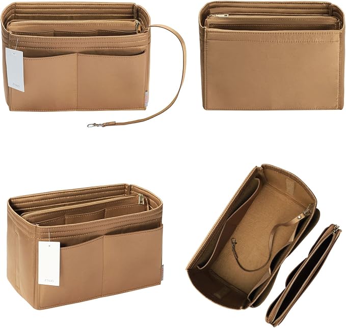 ZTUJO Purse Organizer Insert, Felt Bag Organizer with Metal Zipper, Handbag & Tote Shaper, For Speedy Neverfull Tote, 7 Sizes