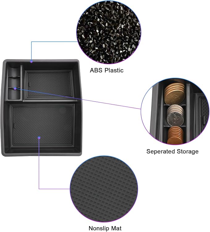 SXCY for 2024 2025 2026 Toyota Tacoma Center Console Organizer for 2024 2025 2026 Toyota Tacoma Accessories Console Tray 2024-2026 Tacoma Console Organizer 2024-2026 Tacoma Limited Accessories Black