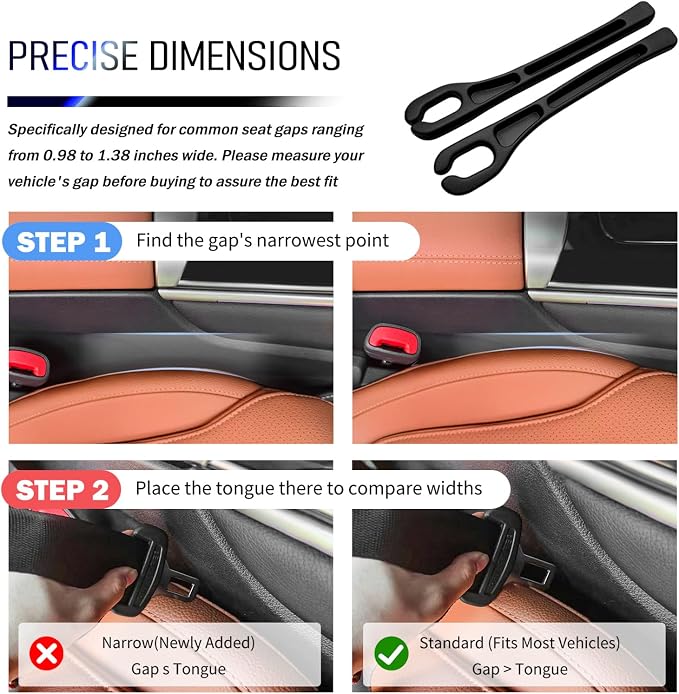 2PCS Car Seat Gap Filler Organizer,2026 Upgrade Gaps Between Car Seats for Avoiding Items Falling,Multi-Function Cars Seat Gap Plug with Storage Slot for 0.98-1.38 Inch Gaps