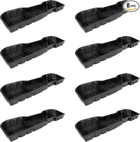 ECOTRIC 8pcs Underseat Storage Box Compatible with 2007-2018 Silverado 2007-2019 GMC Sierra 1500 2500HD 3500HD Under Seat Storage Container Crew Cab Replacement for #23183674