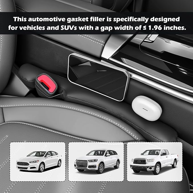 2026 Latest 2PCS Upgraded Car Seat Gap Filler with Fixing Ring,Elastic Car Gap Filler to Avoid Dropping Cell Phones/Keys,Essential Cars Gaps Seat Fillers Cars Accessories