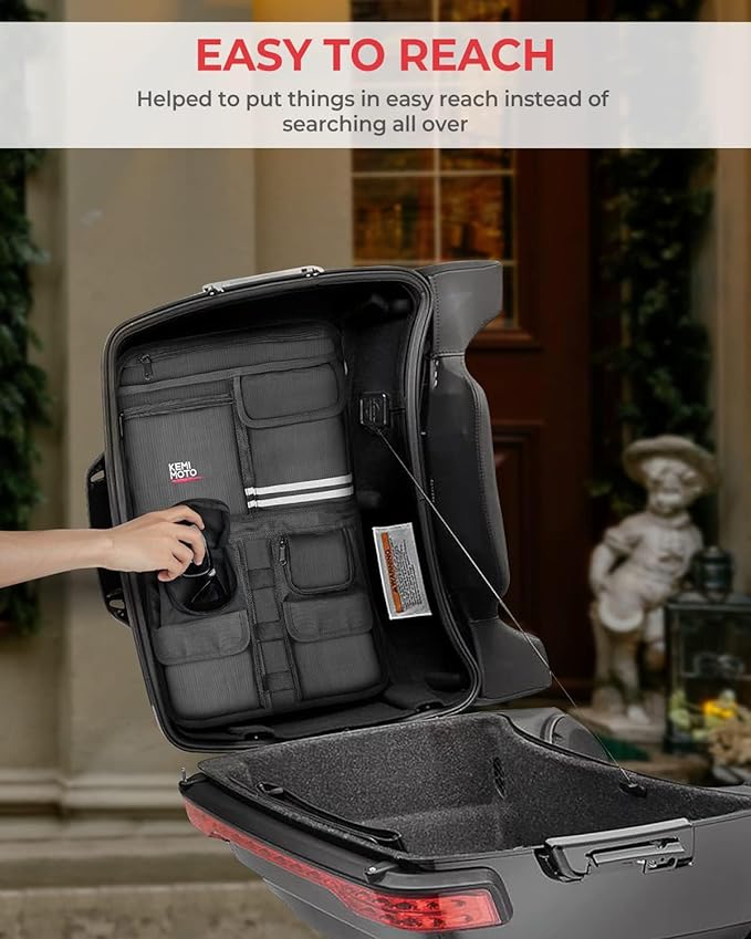 KEMIMOTO Tour Pack Lid Organizer for Road Glide Road King Electra Glide Street Glide Touring Travel-Paks