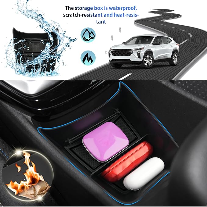 SHAOHAO Console Organizer Fit for 2024 2025 Chevy Trax Accessories 2024 2025 Chevy Trax (LS/1RS/LT/2RS/ACTIV) Storage Box Expanded Tray Chevy Trax 2024 Armrest Insert Tray 2024 2025 Trax Accessory