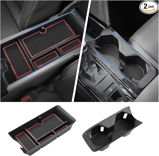 Autorder Center Console Organizer&Cup Holder for 2025-2026 Toyota Camry XV80 Accessories Armrest Storage Box with Durable Cup Holder Insert Tray Middle Console Organizer with Anti-Slip Mat