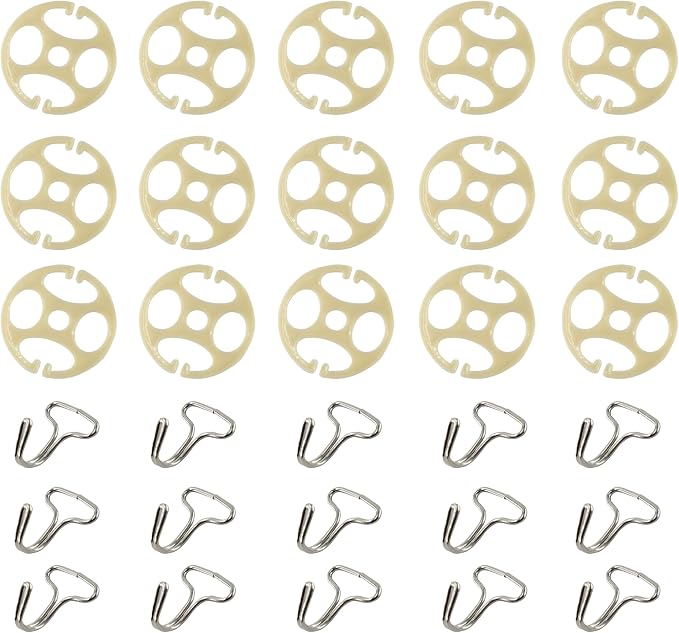 48PCS Car Seat Covers Plum Plate Metal Hook Set, 24PCS Car Seat Cover Plastic Chucks & 24PCS Metal Hooks, Car Seat Cover Fasteners, Metal Hook for Reinforce Car Seat Cushions, Beige