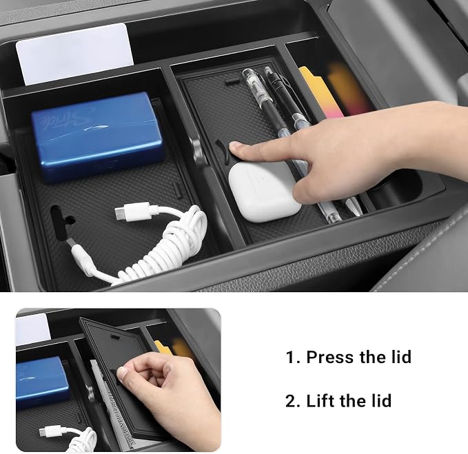 4PCS Center Console Organizer Compatible with Honda 2023 2024 2025 2026 Pilot ＆ 2026 Passport Accessories Armrest Hidden Storage Box Secondary Compartment Organizer Insert Secondary Tray