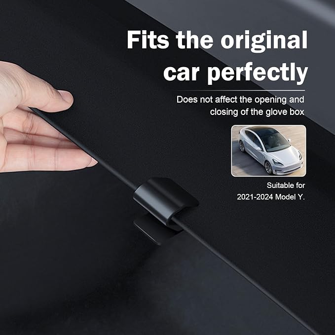2 PCS Car Glove Box Hooks, Clip-on Design Passenger Seat Storage Hanger, Sturdy Car Interior Travel Storage Organizer for Bag, Umbrella, Compatible with Model Y 2021-2024 (Black)