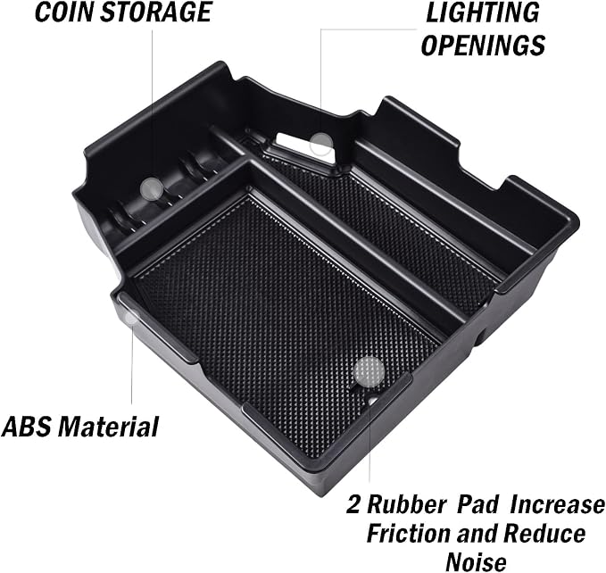 Center Console Organizer Compatible with Chevy Traverse 2018 2019 2020 2021 2022 2023 Accessories, Armrest Insert Tray Secondary Storage Box ABS, Black | Armrest Insert Tray, Secondary Storage Box, ABS Material, Compatible with 2018 2019 2020 2021 2022...