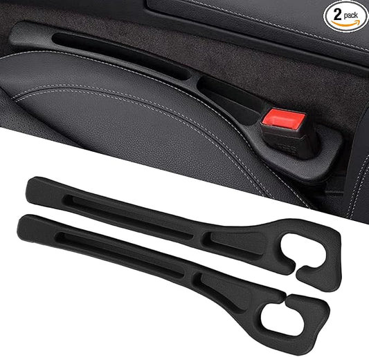Tesdluy Car Seat Gap Filler Set of 2, Multifunctional Seat Side Gap Seam Filler Organizer with Phone Holder, Universal Fit Fill The Gap Between Seat & Console for Car, SUV, Truck