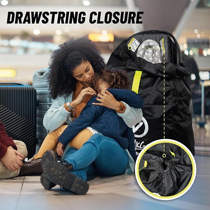 V VOLKGO Car Seat Travel Bag For Airplane with Carrying Straps, Gate Check Bag, Car Seat Bags for Air Travel Carseat Travel Cover, Carseat Travel Bag Cover for Airplane Travel