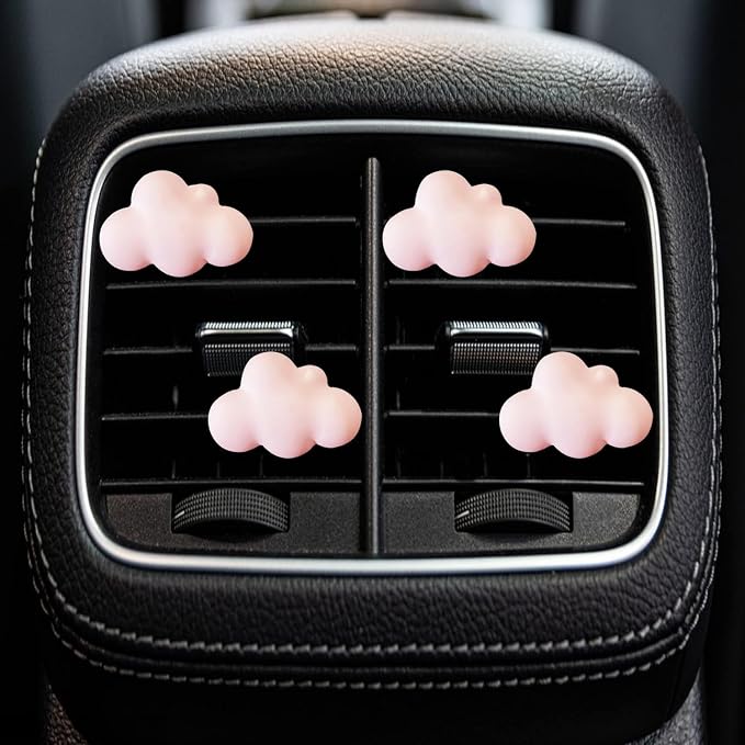 Pink Cloud Car Air Freshener - 4 Pcs Cute Cloud Car Diffuser Vent Clips for Women