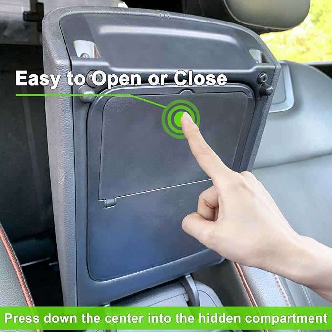 PIMCAR Center Console Hidden Organizer for Hyundai Santa Cruz 2026 2025 2024 2023 2022 Armrest Hidden Storage Box Secret Compartment Press to Open and Close