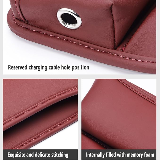 Universal Fit Car Gap Filler 2 pack, Premium Leather Seat Gap Filler Organizer, Car SUV Truck Essentials (Burgundy 2 PC)