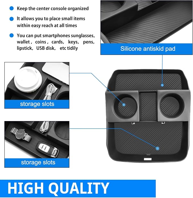 SHAOHAO for 2026 Hyundai Palisade Lower Organizer for 2026 Hyundai Palisade Accessories Under Console Organizer Tray, 2026 Palisade LX3 Buttom Insert Stoage Box with Cup Holder (Only for 7-Seat)